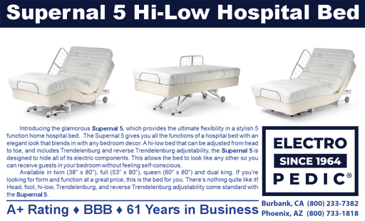 LA Supernal 3 and 5 hospital bed best price